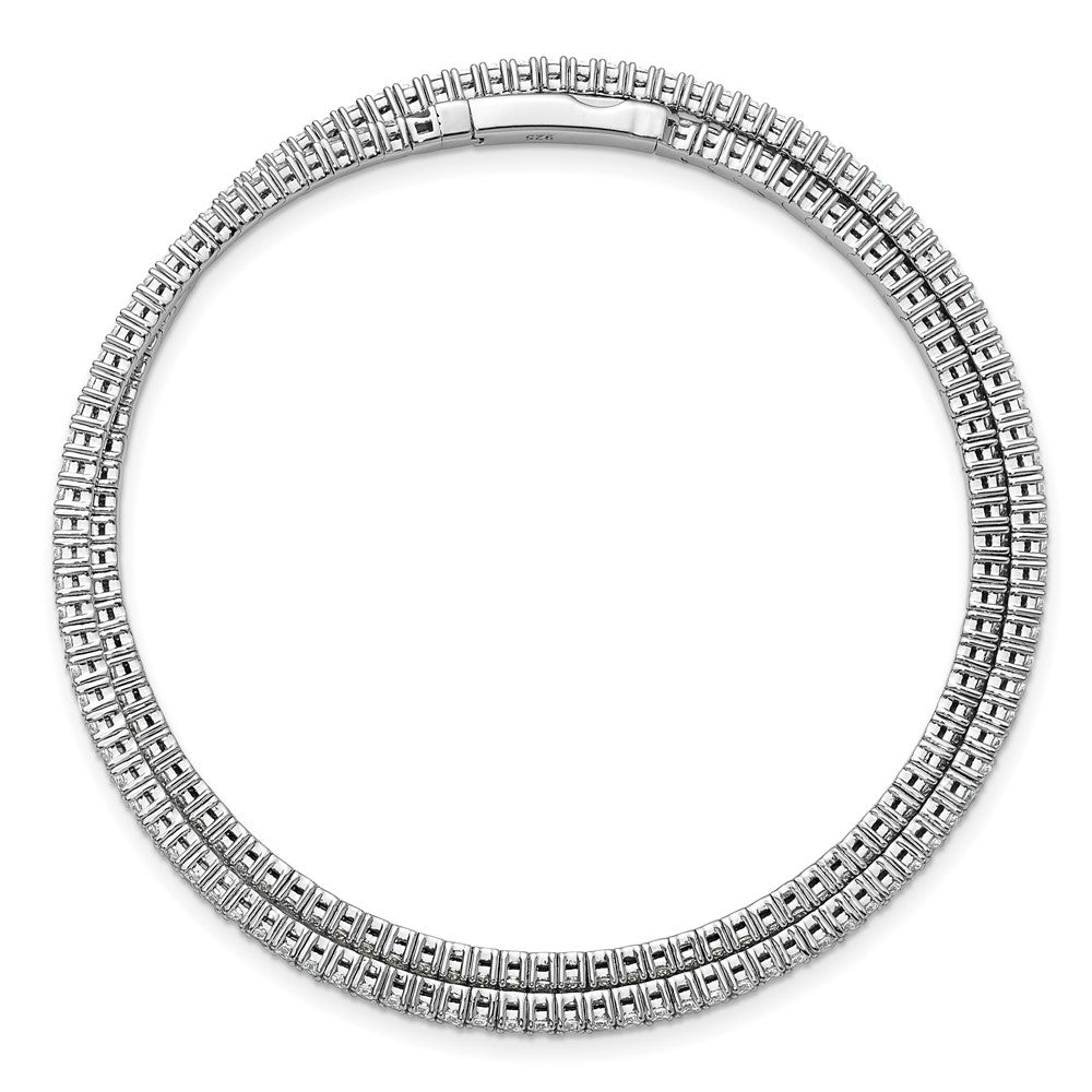 Sterlingsilber Rhodiniert 1.75mm Zirkonia Wickel Armband