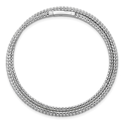 Sterlingsilber Rhodiniert 1.75mm Zirkonia Wickel Armband