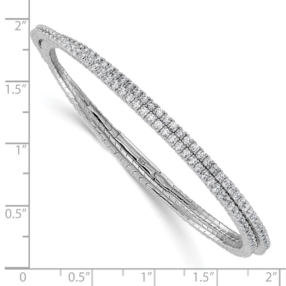 Sterlingsilber Rhodiniert 1.75mm Zirkonia Wickel Armband