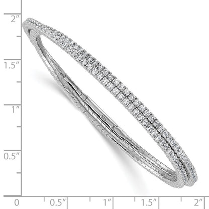Sterlingsilber Rhodiniert 1.75mm Zirkonia Wickel Armband