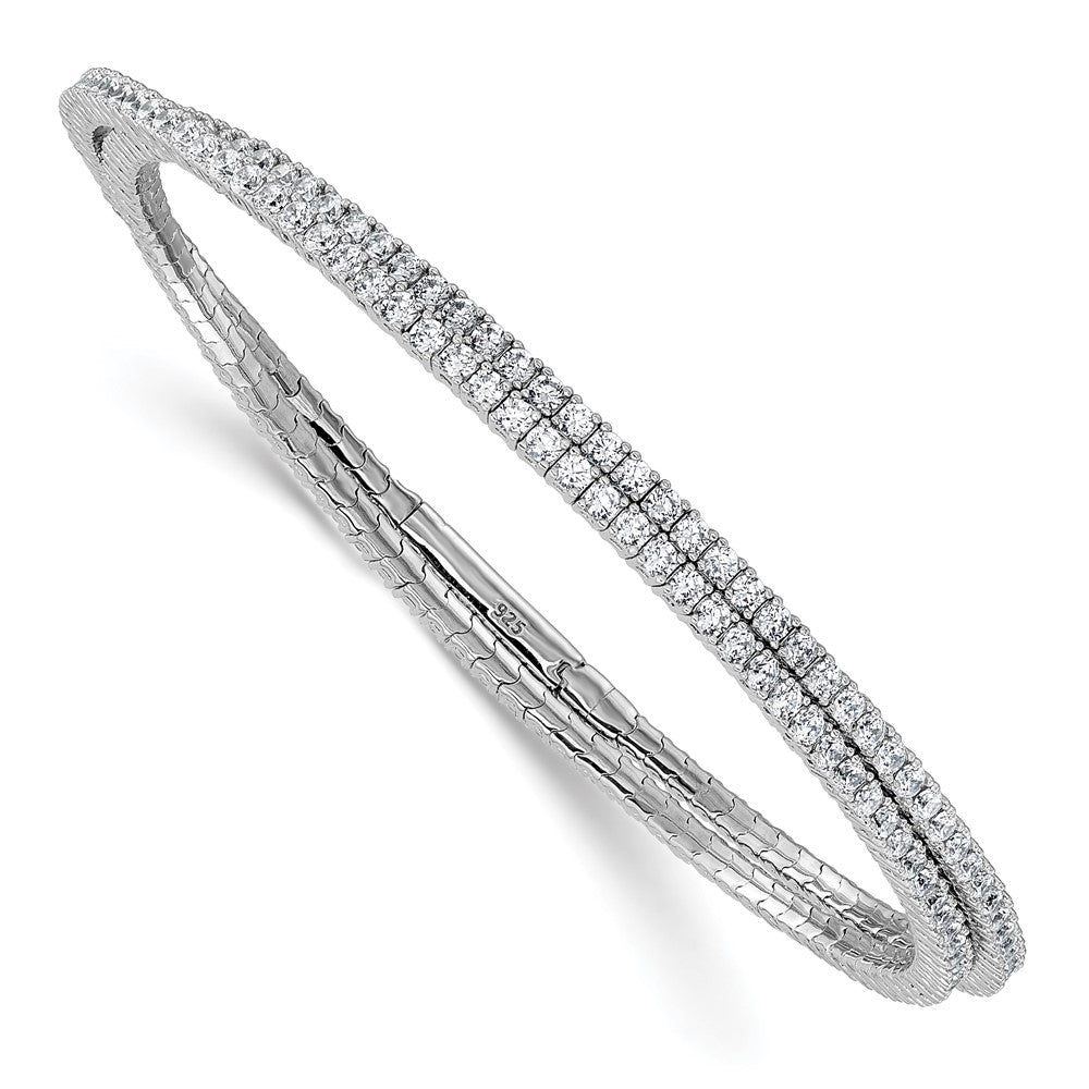 Sterlingsilber Rhodiniert 1.75mm Zirkonia Wickel Armband