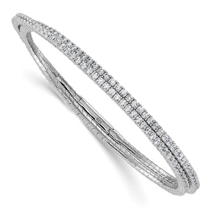 Sterlingsilber Rhodiniert 1.75mm Zirkonia Wickel Armband