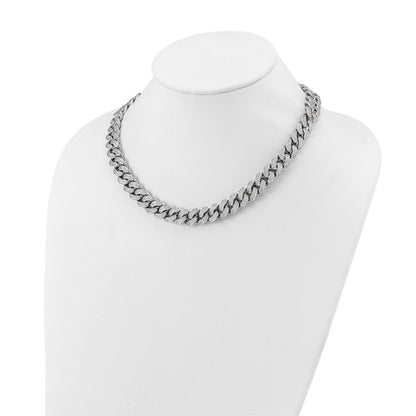 Sterlingsilber Schimmernd Sterlingsilber Rhodiniert Zirkonia 1300 Stein Panzer Glieder Halskette