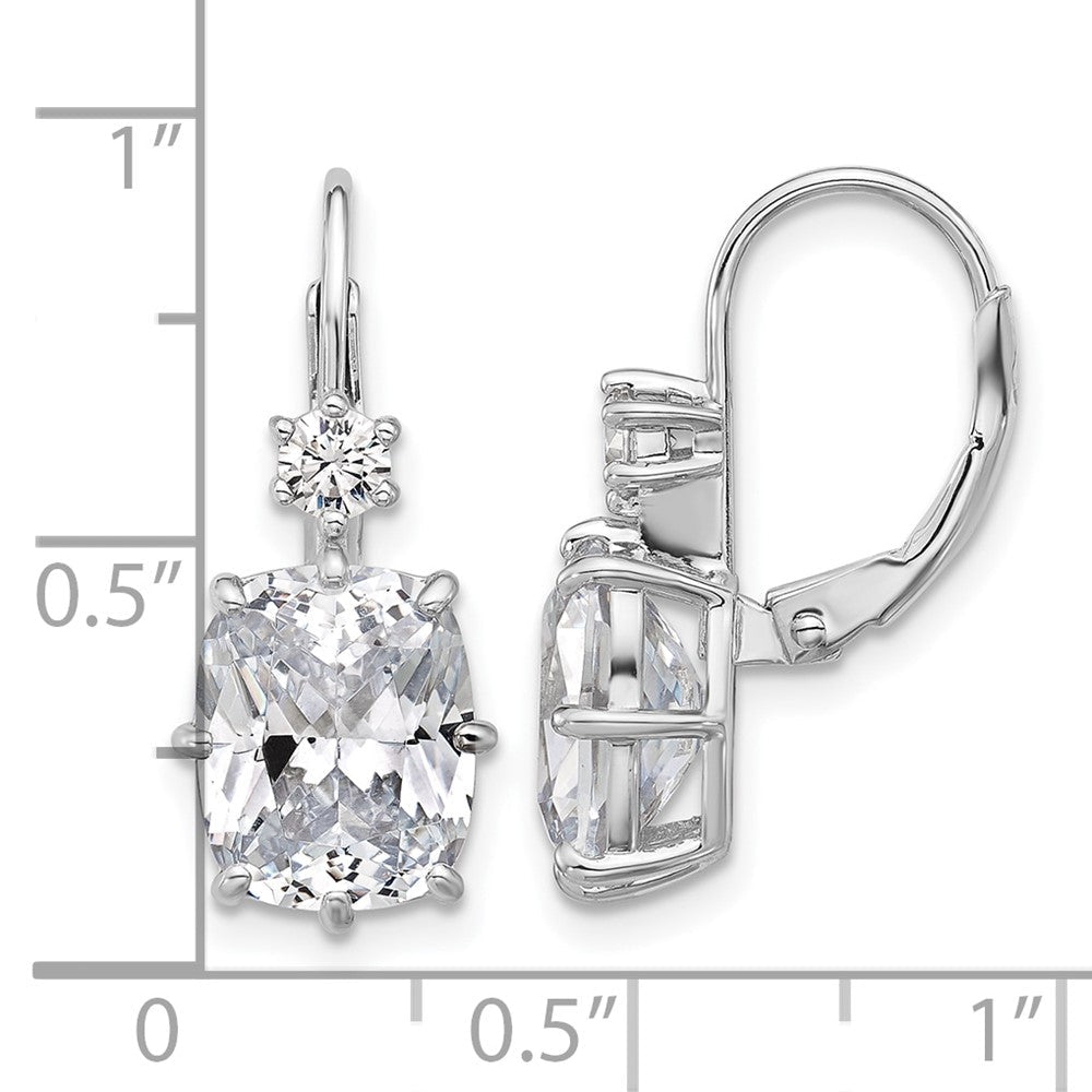 Sterlingsilber Rhodiniert Zirkonia Ohrhänger mit Brisur