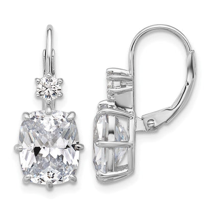 Sterlingsilber Rhodiniert Zirkonia Ohrhänger mit Brisur