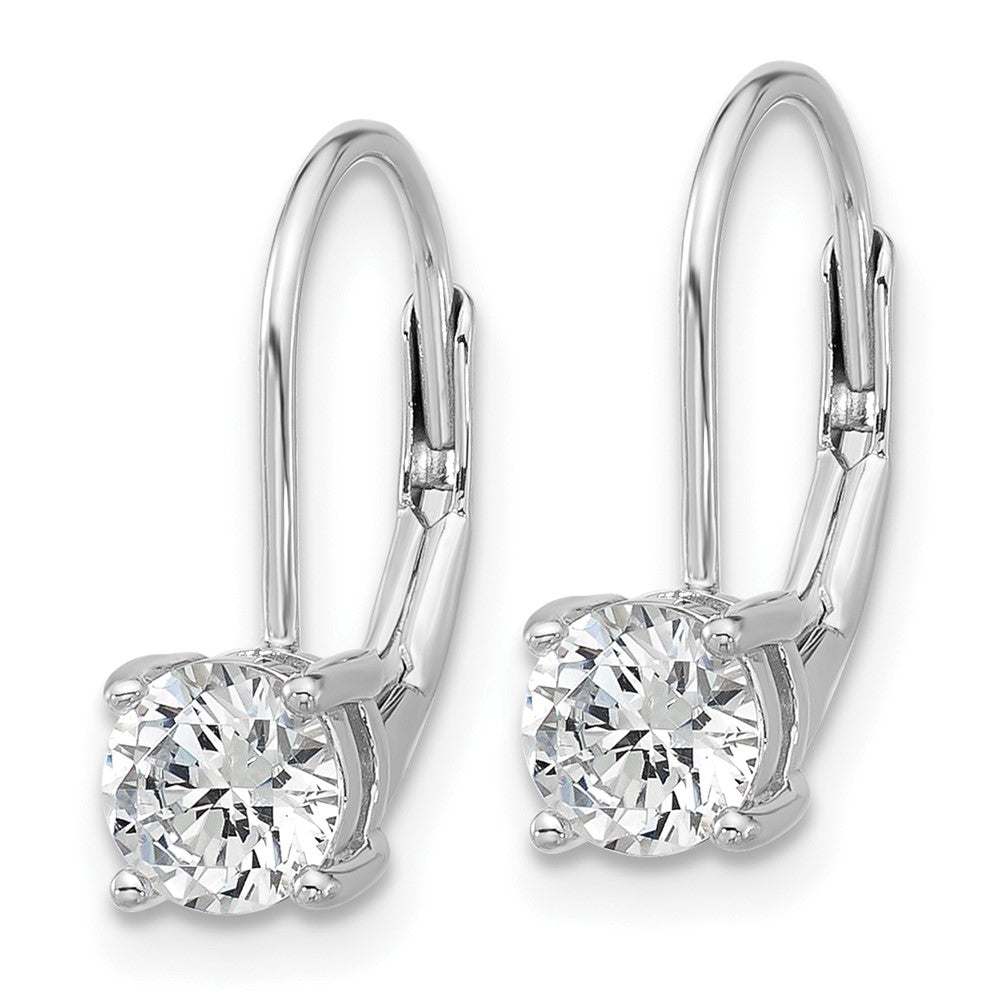 Sterlingsilber Rhodiniert 5mm Zirkonia Ohrhänger mit Brisur