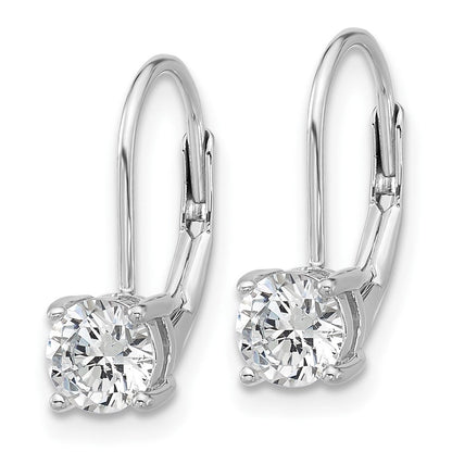 Sterlingsilber Rhodiniert 5mm Zirkonia Ohrhänger mit Brisur