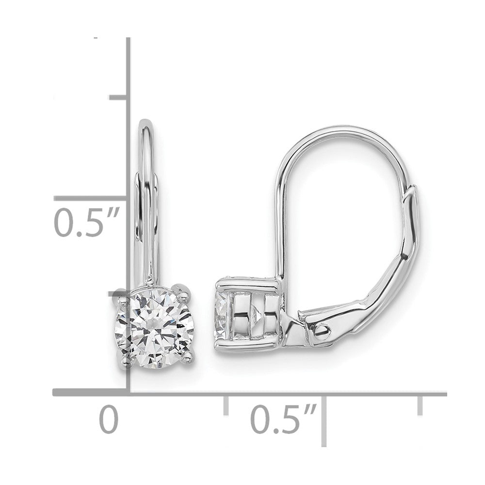 Sterlingsilber Rhodiniert 5mm Zirkonia Ohrhänger mit Brisur