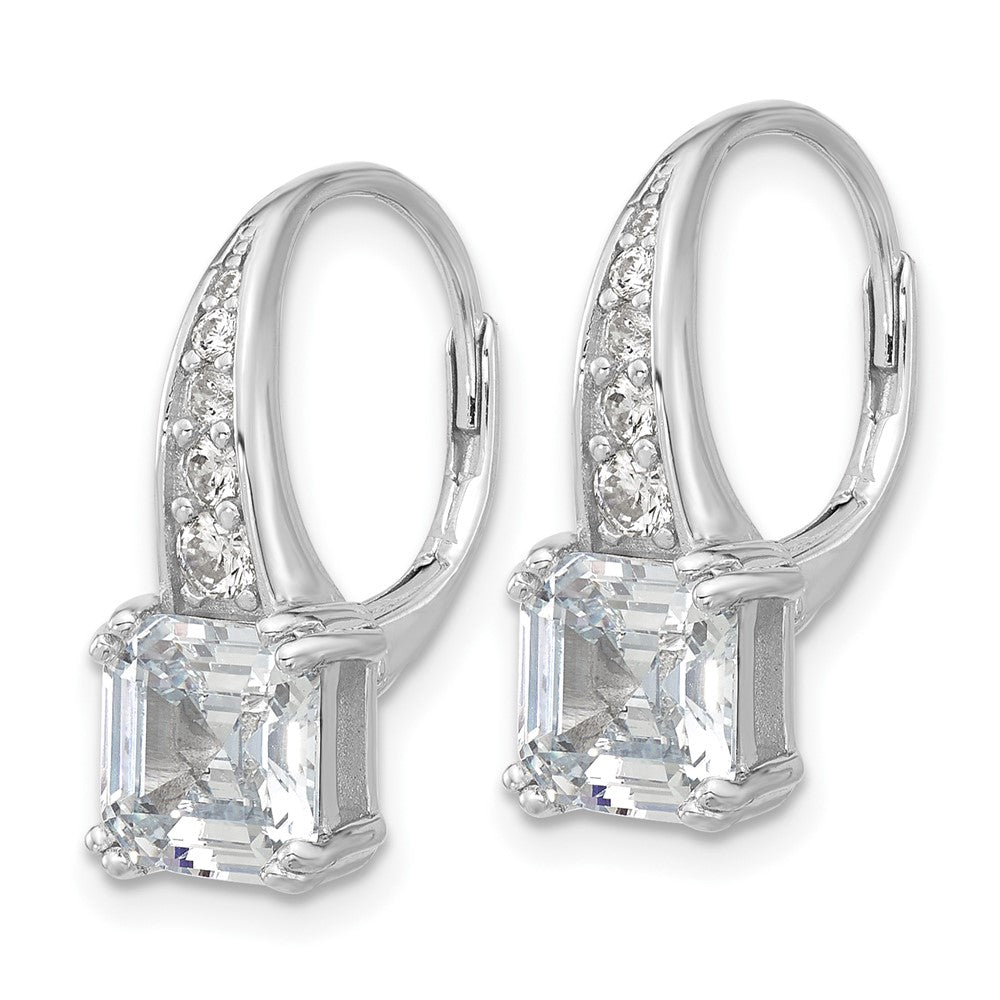 Sterlingsilber Rhodiniert Zirkonia Ohrhänger mit Brisur