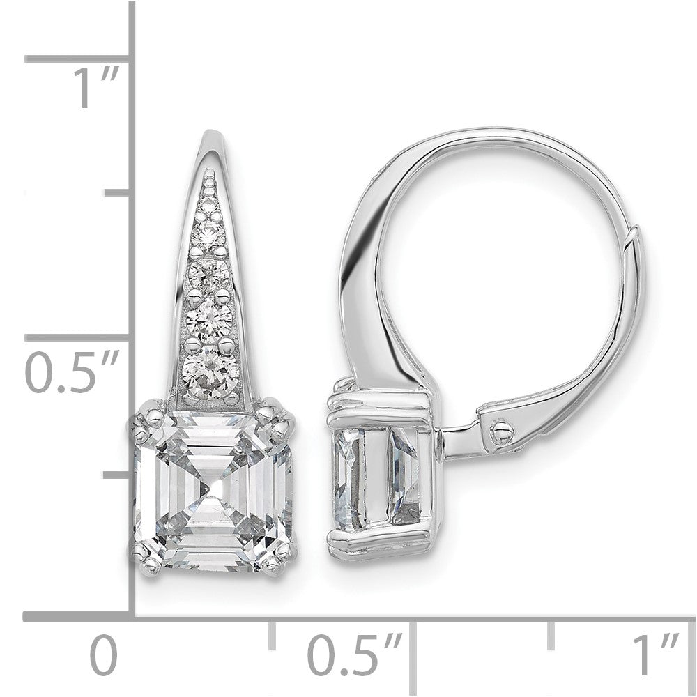 Sterlingsilber Rhodiniert Zirkonia Ohrhänger mit Brisur