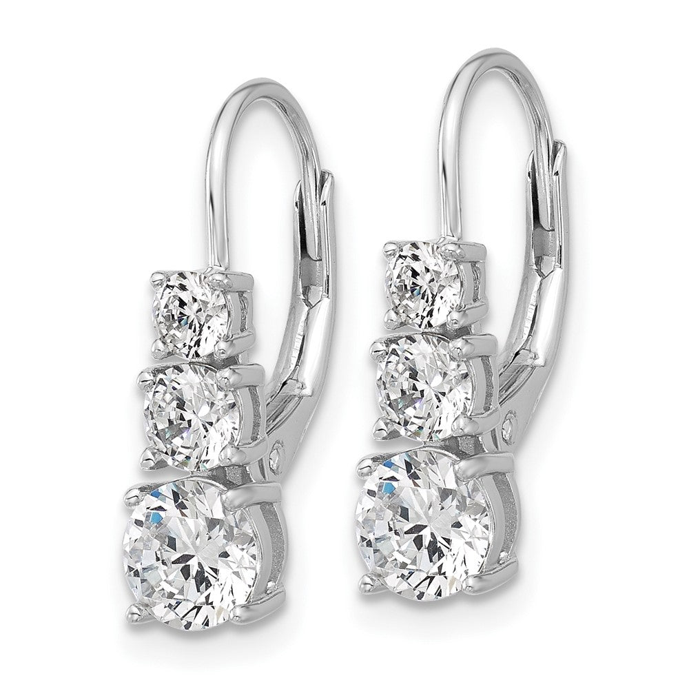 Sterlingsilber Rhodiniert Zirkonia Ohrhänger mit Brisur