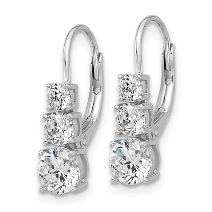 Sterlingsilber Rhodiniert Zirkonia Ohrhänger mit Brisur
