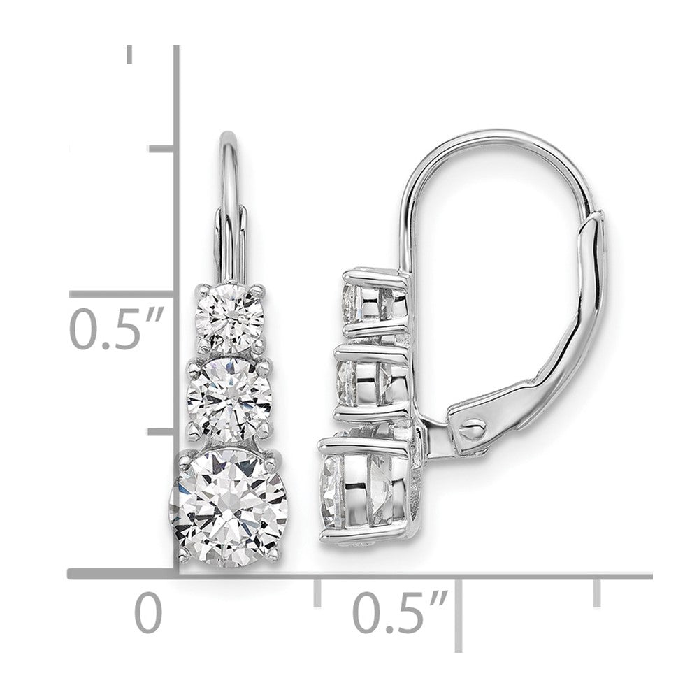 Sterlingsilber Rhodiniert Zirkonia Ohrhänger mit Brisur