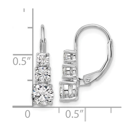 Sterlingsilber Rhodiniert Zirkonia Ohrhänger mit Brisur