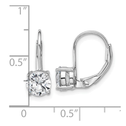 Sterlingsilber Rhodiniert 6mm Zirkonia Ohrhänger mit Brisur