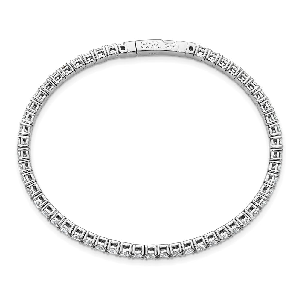 Sterlingsilber Rhodiniert Zirkonia 7 Zoll Flexibel Armreif Armband