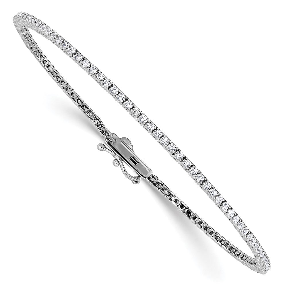Sterlingsilber Rhodiniert 1.5mm Zirkonia 7 Zoll Armband