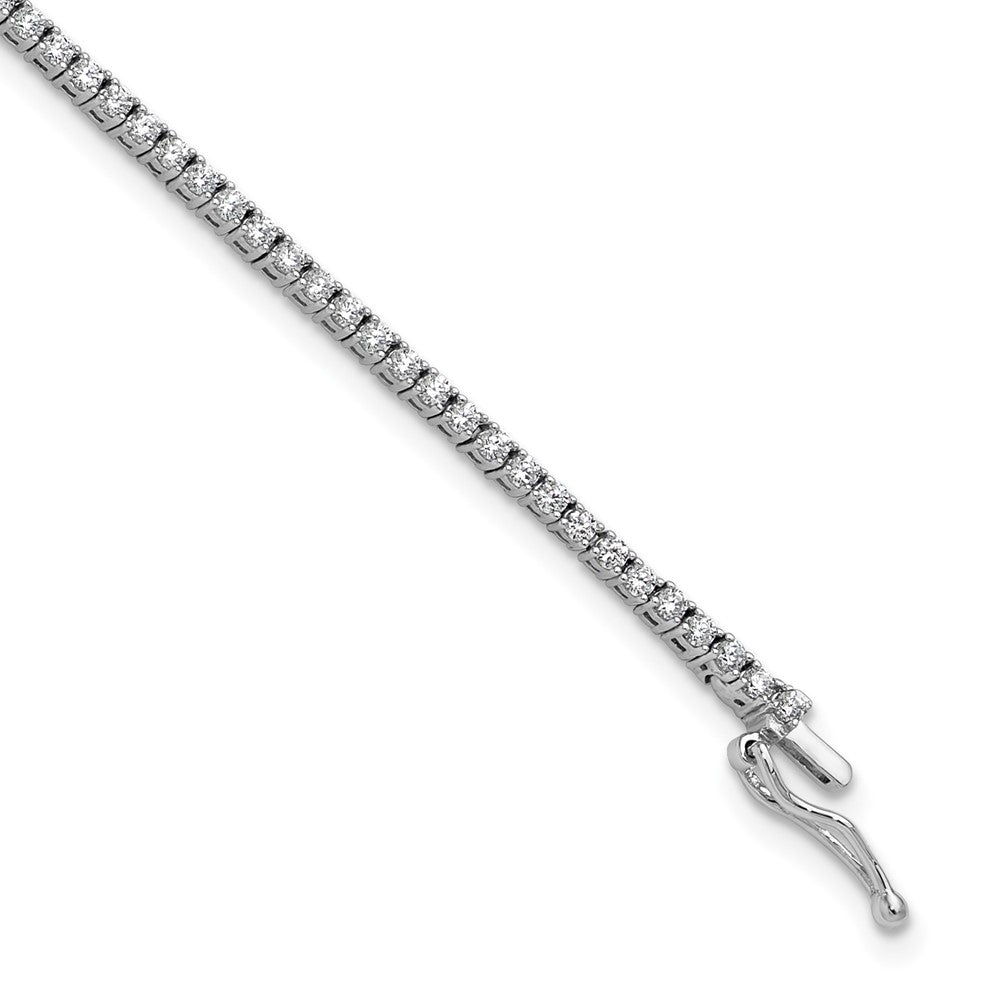 Sterlingsilber Rhodiniert 1.5mm Zirkonia 7 Zoll Armband