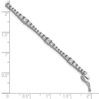 Sterlingsilber Rhodiniert Zirkonia 7 Zoll Armband