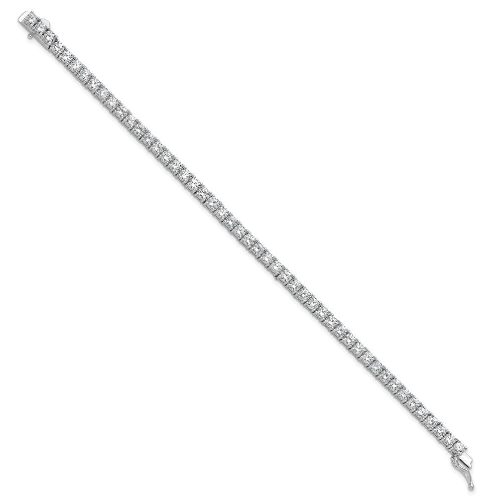 Sterlingsilber Rhodiniert 3.5mm Zirkonia 7 Zoll Armband