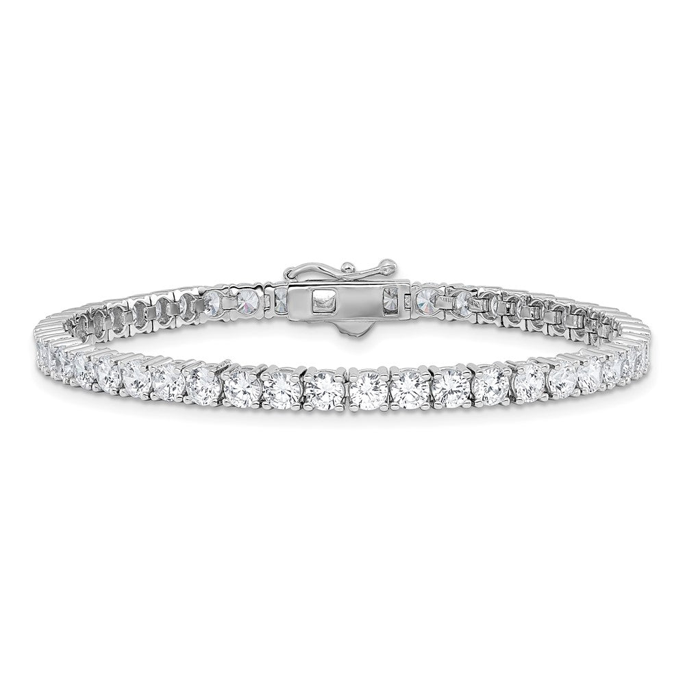 Sterlingsilber Rhodiniert 3.5mm Zirkonia 7 Zoll Armband