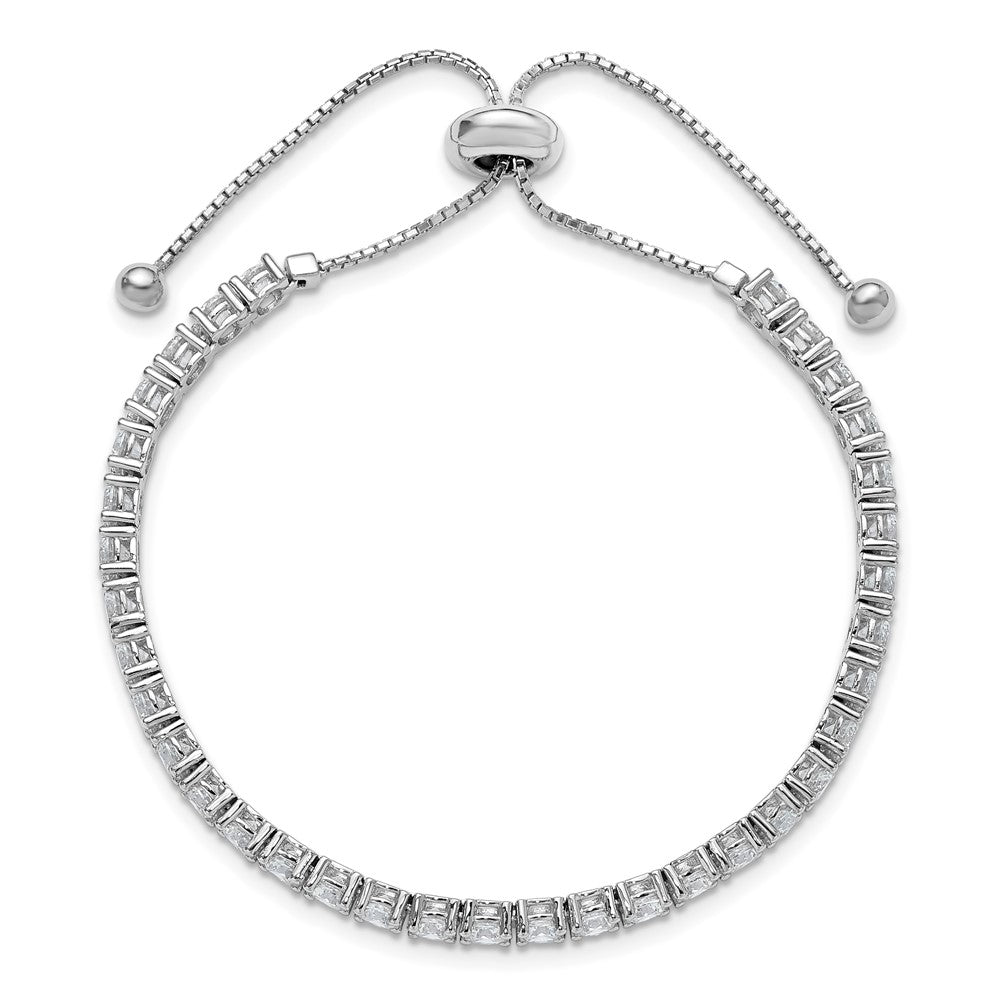 Sterlingsilber Rhodiniert 3.5mm Zirkonia Verstellbar Armband