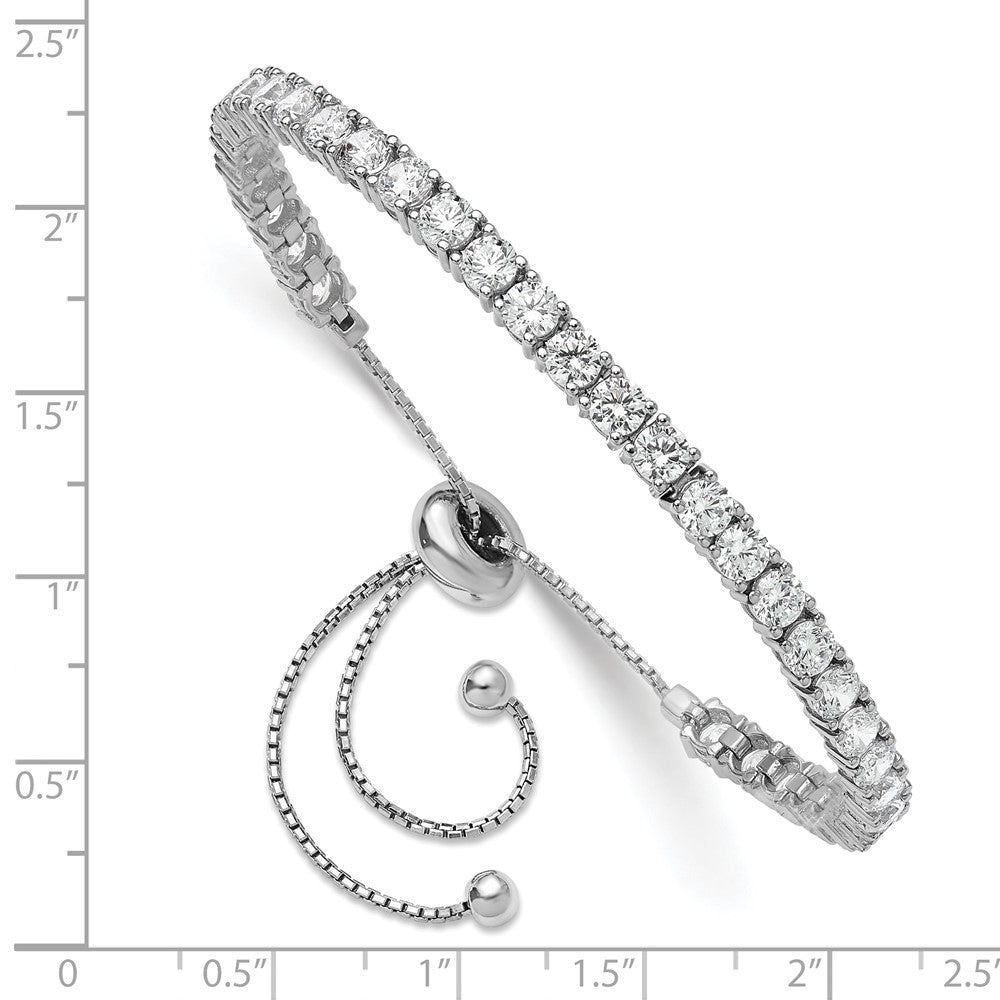 Sterlingsilber Rhodiniert 3.5mm Zirkonia Verstellbar Armband