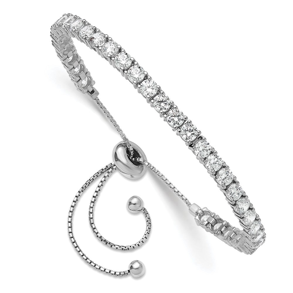 Sterlingsilber Rhodiniert 3.5mm Zirkonia Verstellbar Armband