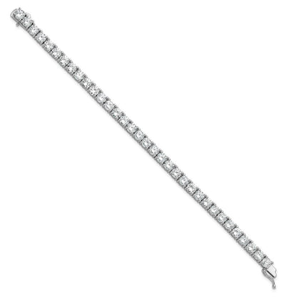 Sterlingsilber Rhodiniert 5mm Zirkonia 7 Zoll Armband