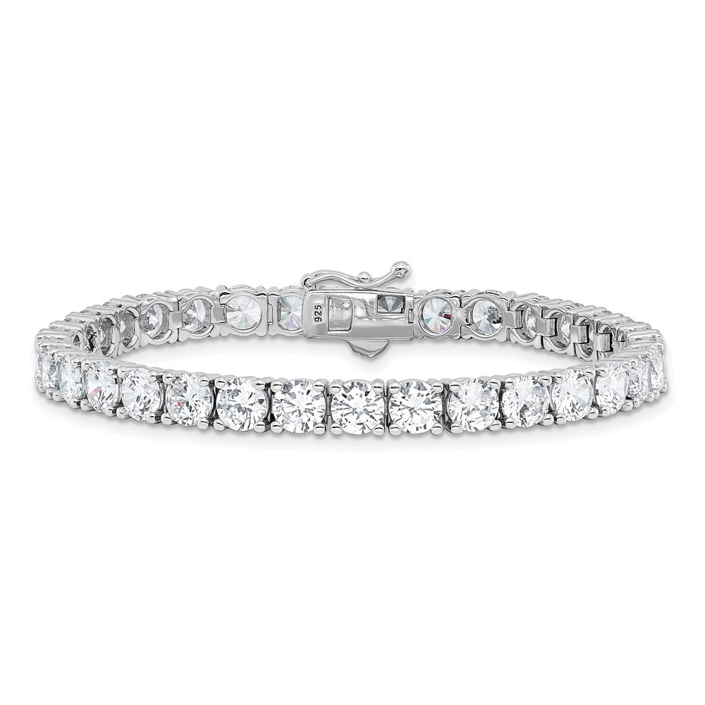 Sterlingsilber Rhodiniert 5mm Zirkonia 7 Zoll Armband