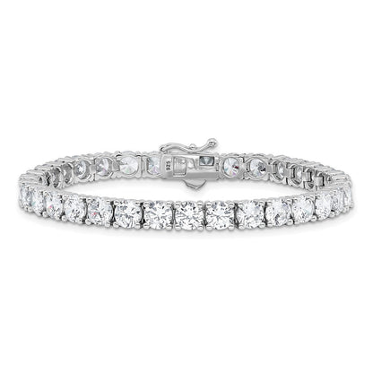 Sterlingsilber Rhodiniert 5mm Zirkonia 7 Zoll Armband