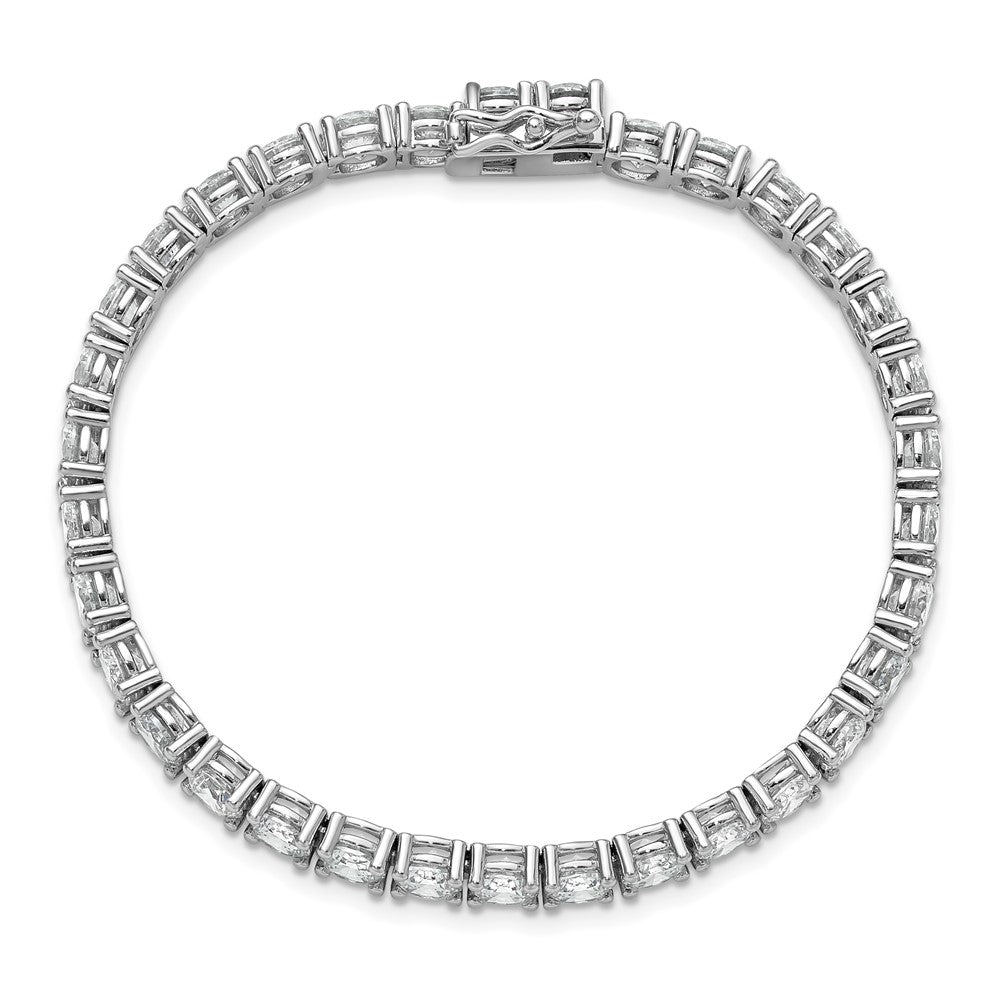 Sterlingsilber Rhodiniert 5mm Zirkonia 7 Zoll Armband