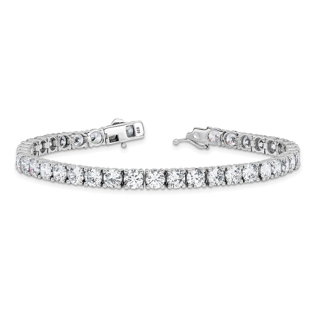 Sterlingsilber Rhodiniert 5mm Zirkonia 7 Zoll Armband
