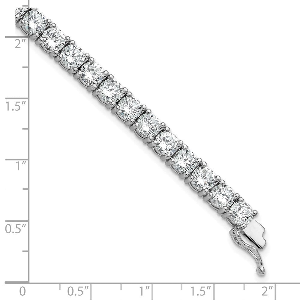 Sterlingsilber Rhodiniert 5mm Zirkonia 7 Zoll Armband