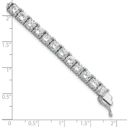 Sterlingsilber Rhodiniert 5mm Zirkonia 7 Zoll Armband