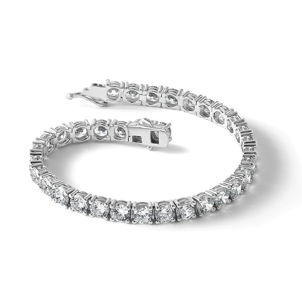 Sterlingsilber Rhodiniert 5mm Zirkonia 7 Zoll Armband