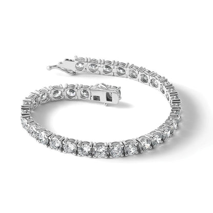 Sterlingsilber Rhodiniert 5mm Zirkonia 7 Zoll Armband