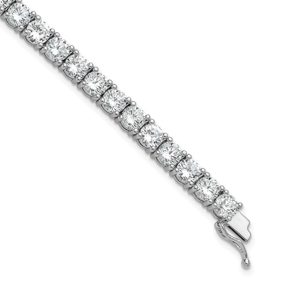Sterlingsilber Rhodiniert 5mm Zirkonia 7 Zoll Armband