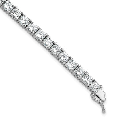 Sterlingsilber Rhodiniert 5mm Zirkonia 7 Zoll Armband