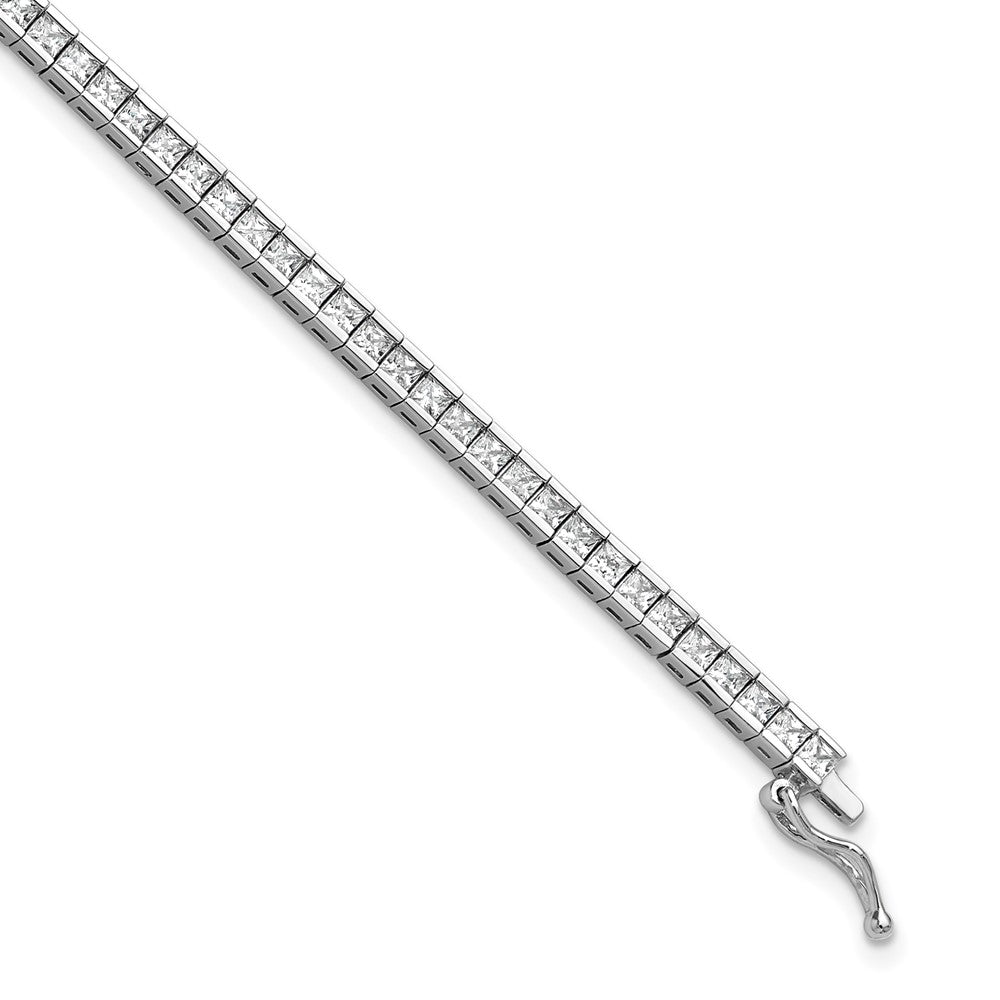 Sterlingsilber Rhodiniert Quadratisch 2x2mm Zirkonia 7 Zoll Armband