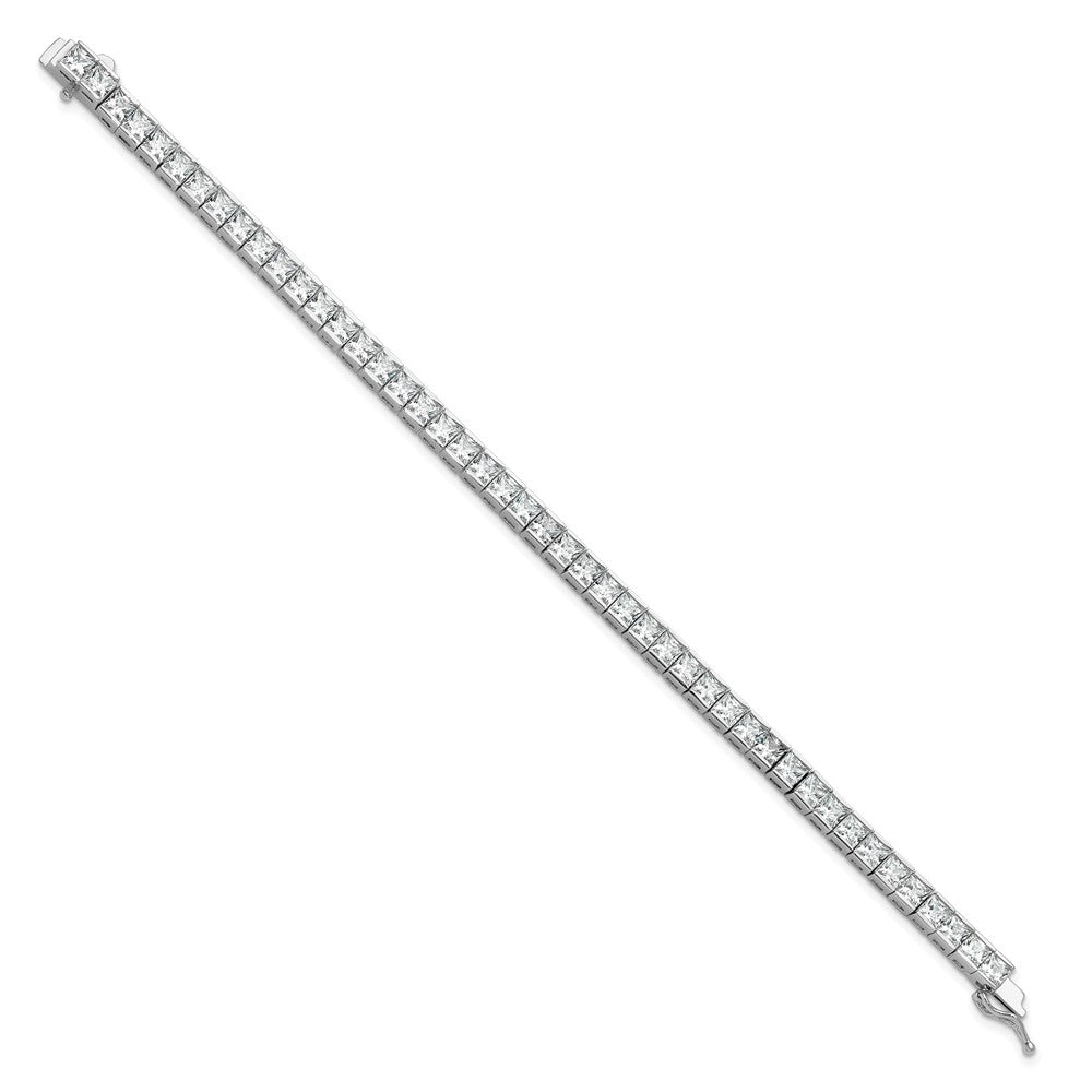 Sterlingsilber Rhodiniert Quadratisch 3.5mm Zirkonia 7 Zoll Armband