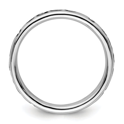 Sterlingsilber Stapelbar Expressions Poliert Emailliert Frieden Ring