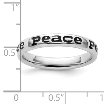 Sterlingsilber Stapelbar Expressions Poliert Emailliert Frieden Ring