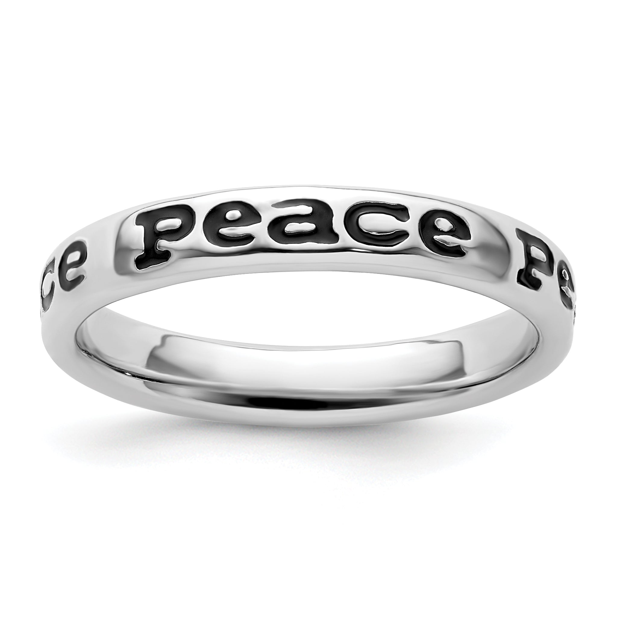 Sterlingsilber Stapelbar Expressions Poliert Emailliert Frieden Ring