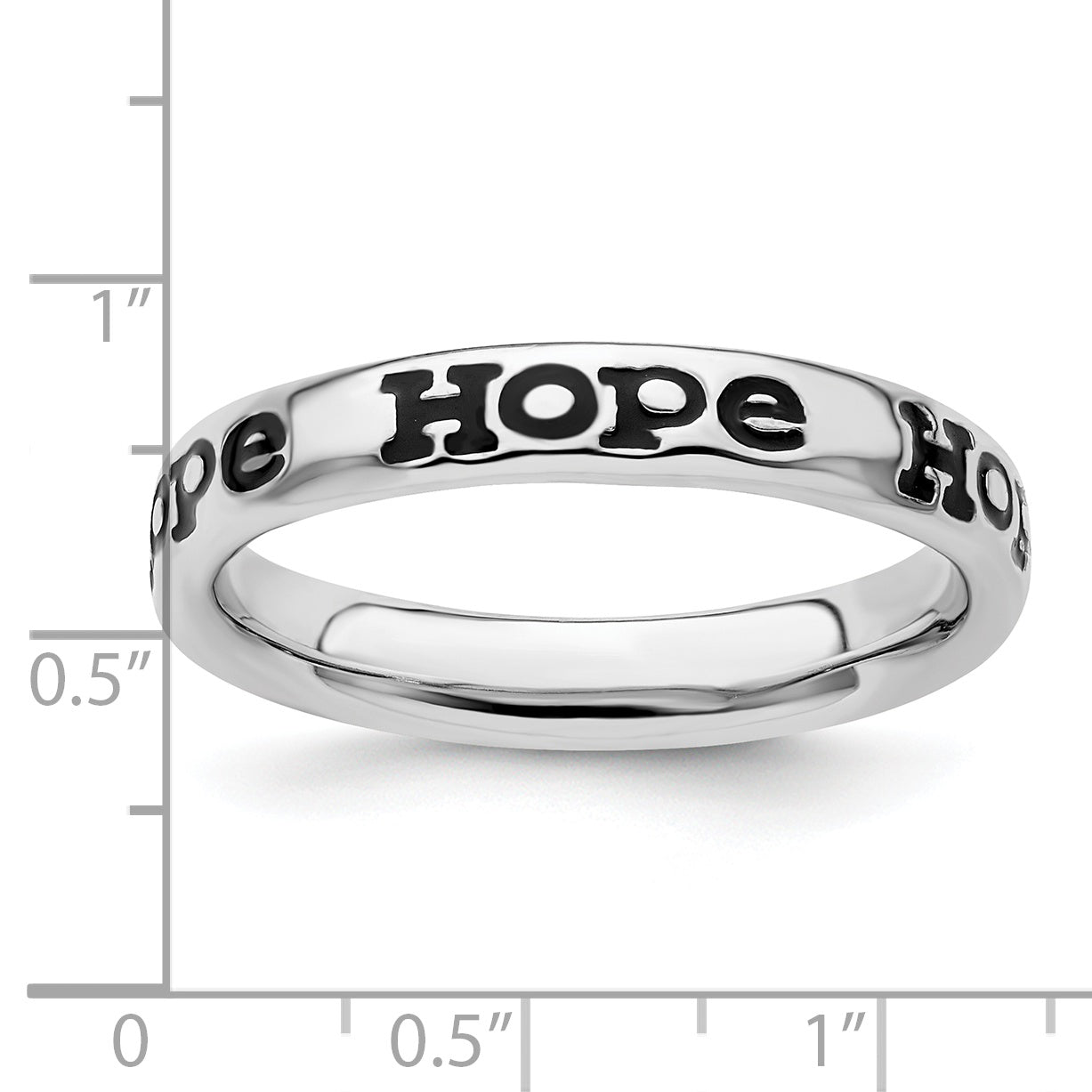 Sterlingsilber Stapelbar Expressions Poliert Emailliert Hoffnung Ring