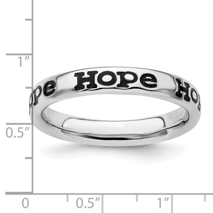 Sterlingsilber Stapelbar Expressions Poliert Emailliert Hoffnung Ring