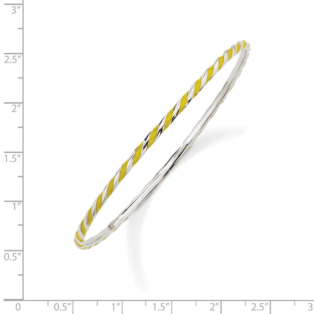 Sterlingsilber Stapelbar Expressions Gedreht Gelb Emaille Armreif