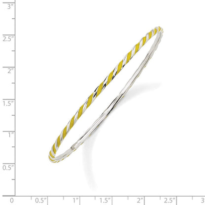 Sterlingsilber Stapelbar Expressions Gedreht Gelb Emaille Armreif