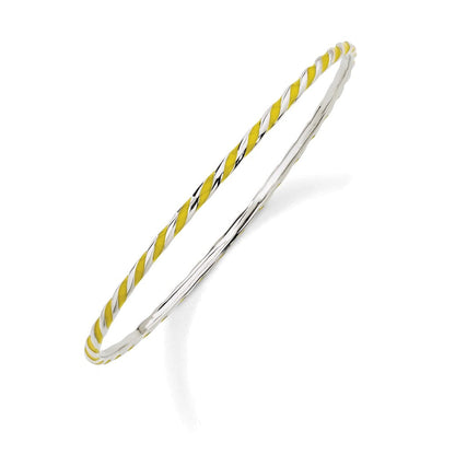 Sterlingsilber Stapelbar Expressions Gedreht Gelb Emaille Armreif