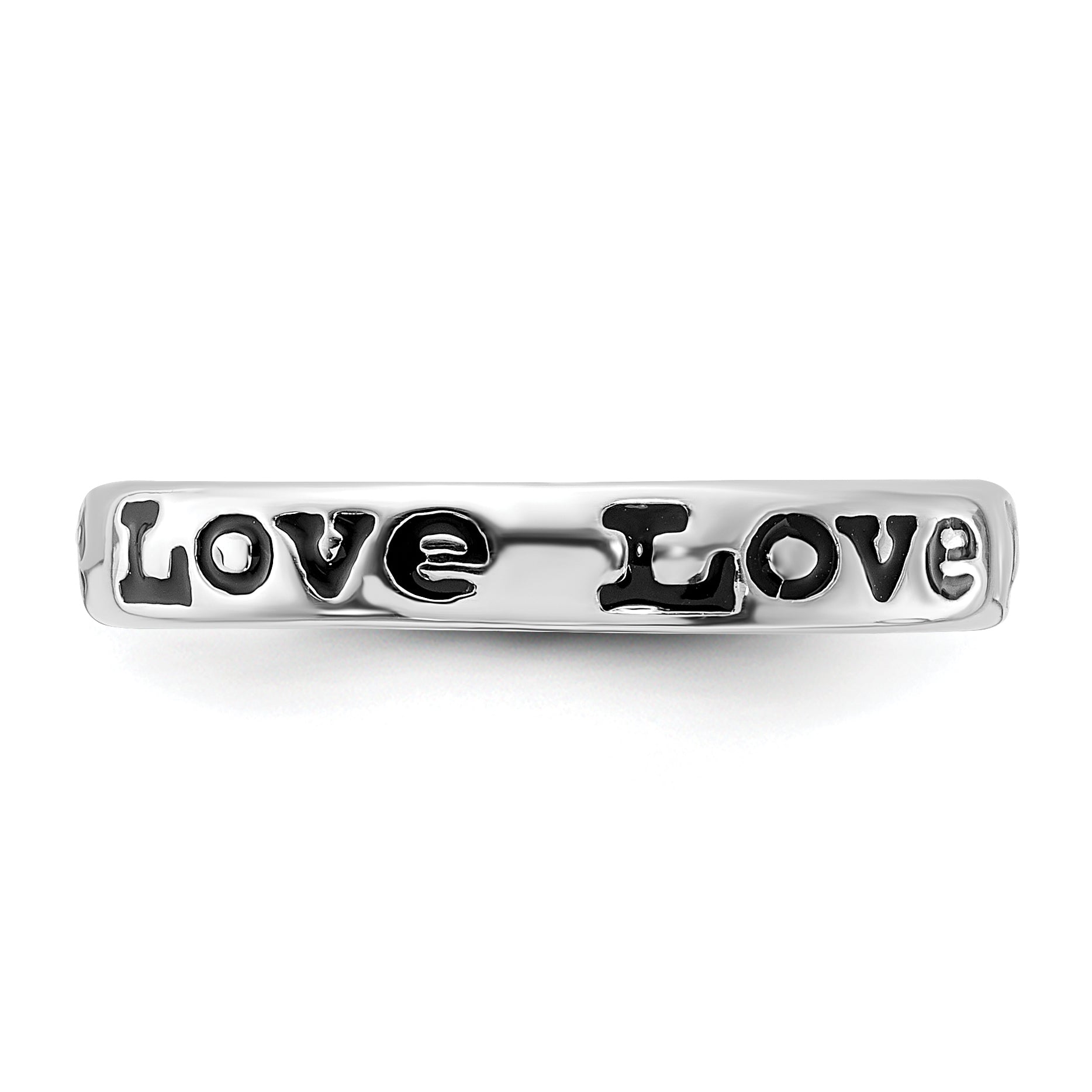 Sterlingsilber Stapelbar Expressions Poliert Emailliert Liebe Ring